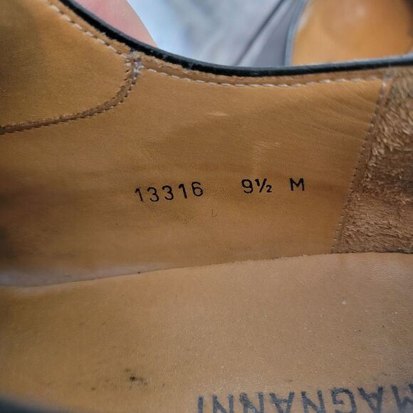 Magnanni‎ Cap Toe Mens 9.5 Black Leather Oxford Shoes - Picture 12 of 14